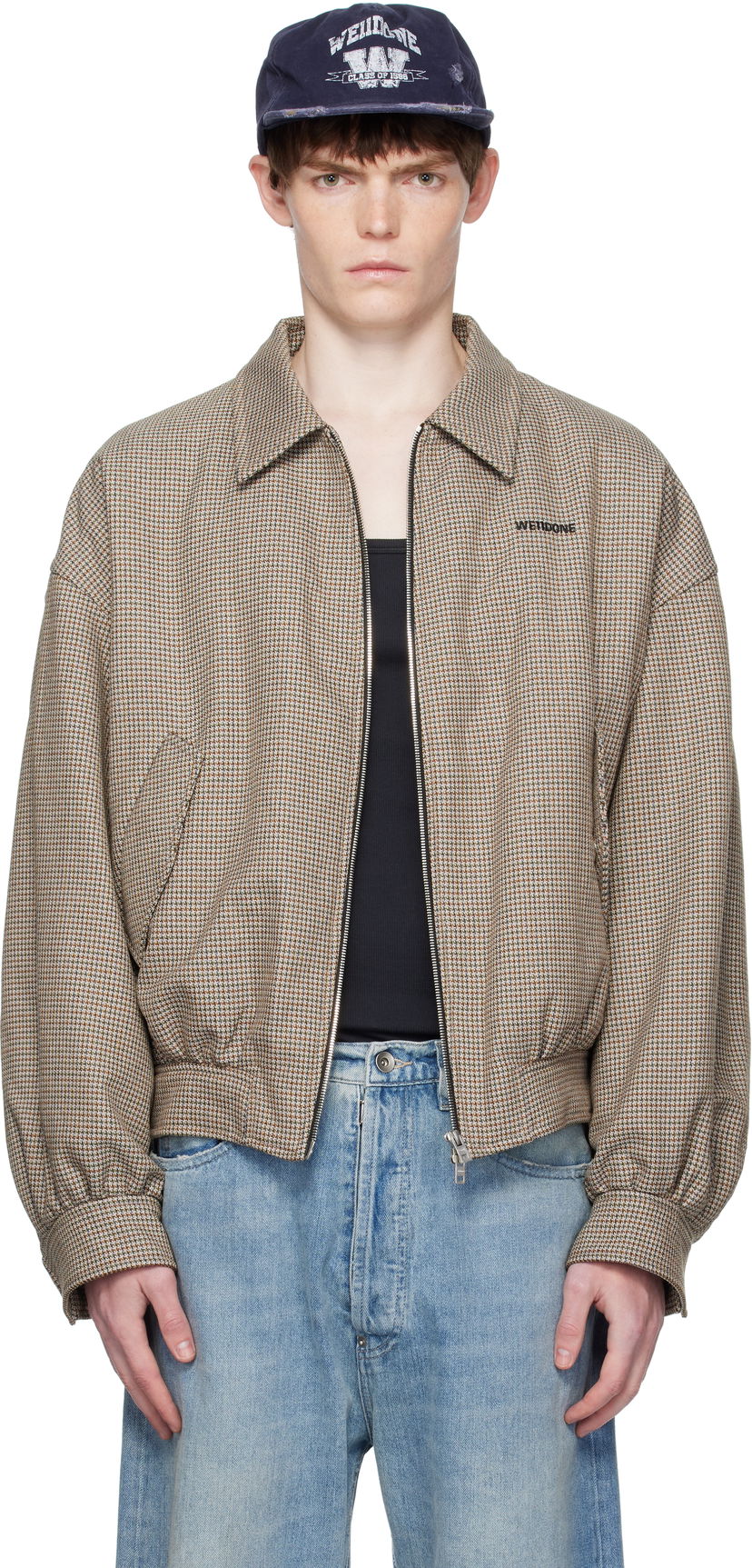 Bomberjacka We11done We11done Checkered Bomber Jacket Brun | WD-JK2-25-013-M-BG
