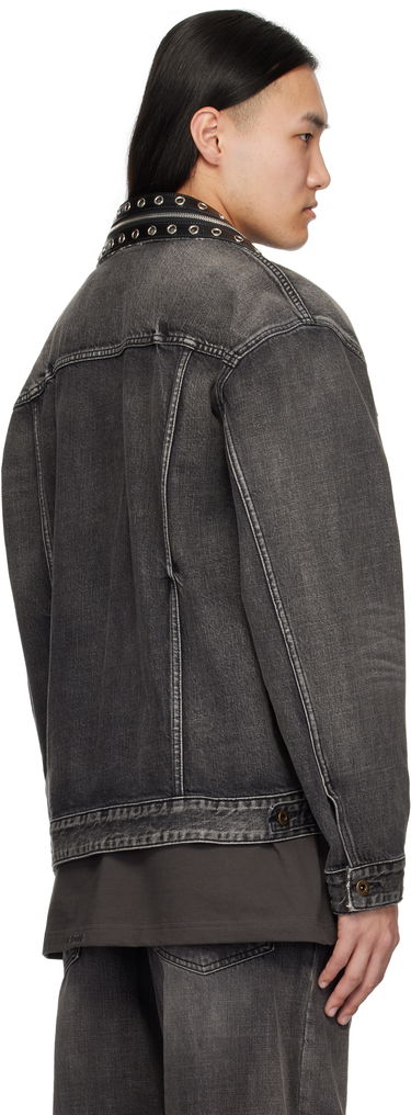 Jacka We11done We11done Belted Collar Denim Jacket Svart | WD-DJ0-25-315-U-BK, 2