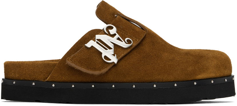 Tillbehör Palm Angels Palm Angels Studded 'PA' Mules Brun | PWIJ007R24LEA0026000