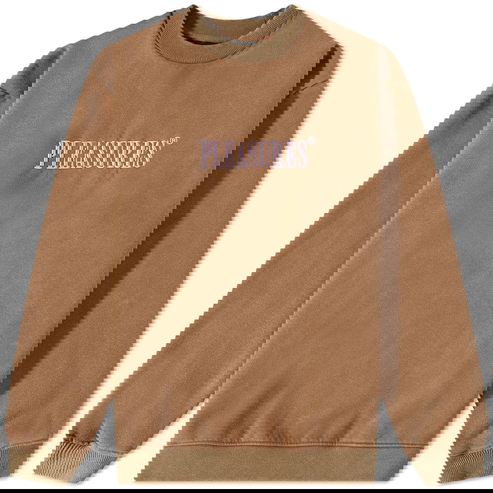 Sweatshirt Pleasures Sour Washed Crew Sweat Brun | P22SU029-BRW, 0