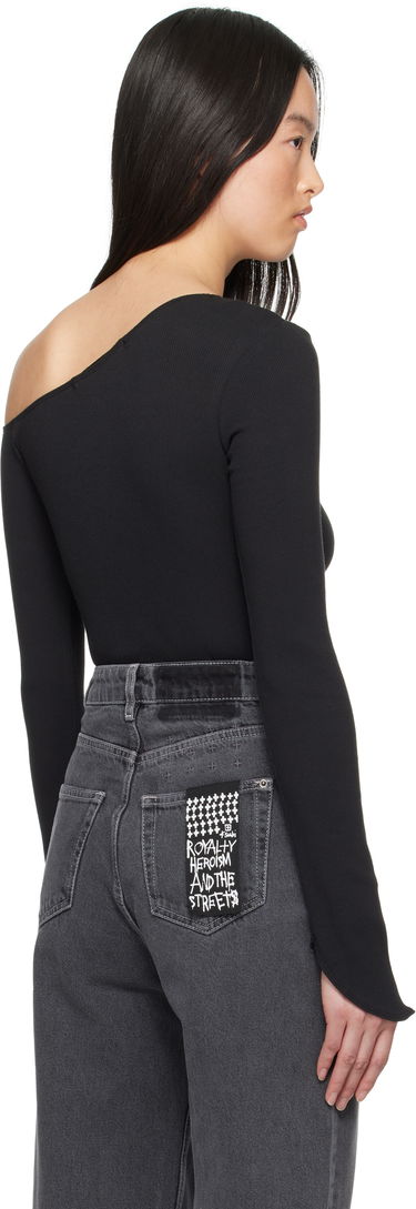 Sweater Ksubi Ksubi Blessings One Shoulder Ribbed Top Svart | WSP25FT011, 2