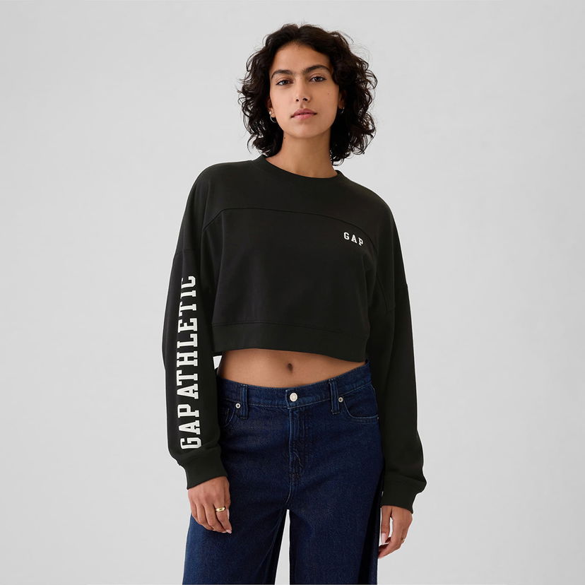 Kläder GAP Sweatshirt Crop Sweatshirt True Black L Grön | 498952-02