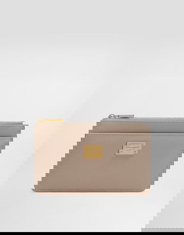 Plånbok Dolce & Gabbana Dolce & Gabbana Plongé Calfskin Card Holder Beige | BI1261A9S258I399, 0