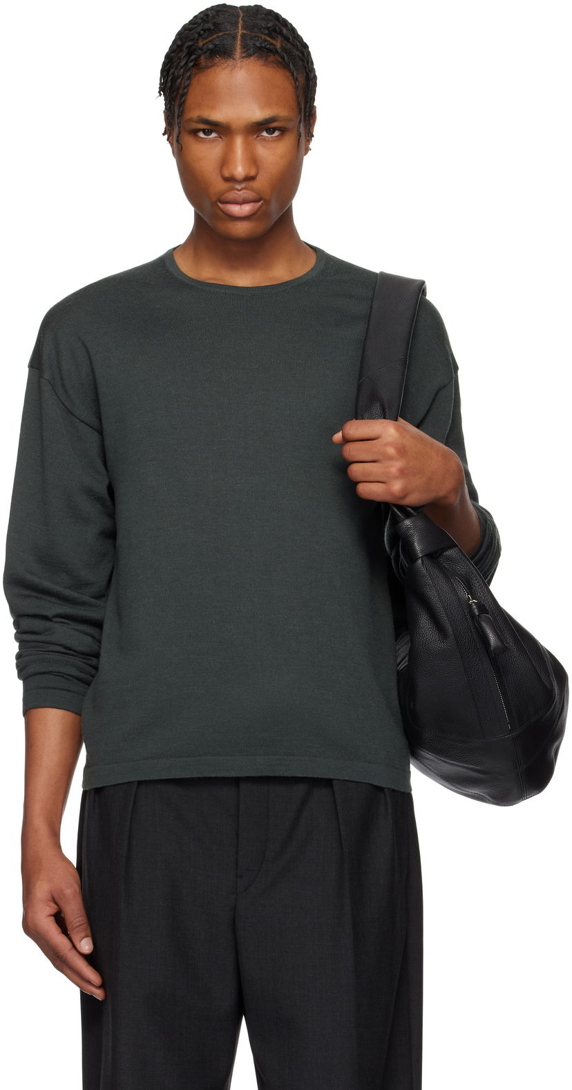 Sweater LEMAIRE Lemaire Crew Neck Sweater Grön | TO1359 LK087
