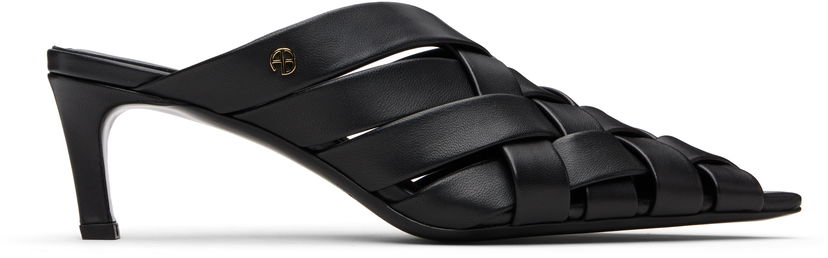Tillbehör Anine Bing ANINE BING Eve Woven Heeled Mules Svart | A-14-11311-BLK1