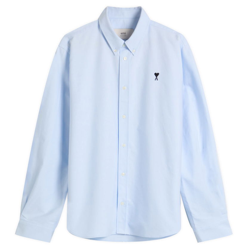 Skjorta AMI AMI Paris Men's Cotton Oxford Classic Shirt, Size IT 46 Blå | H25HSH763-CO0031-450H25