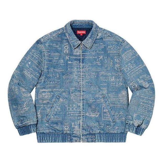 Bomberjacka Supreme Checks Embroidered Denim Jacket Blå | SUP-SS20-452