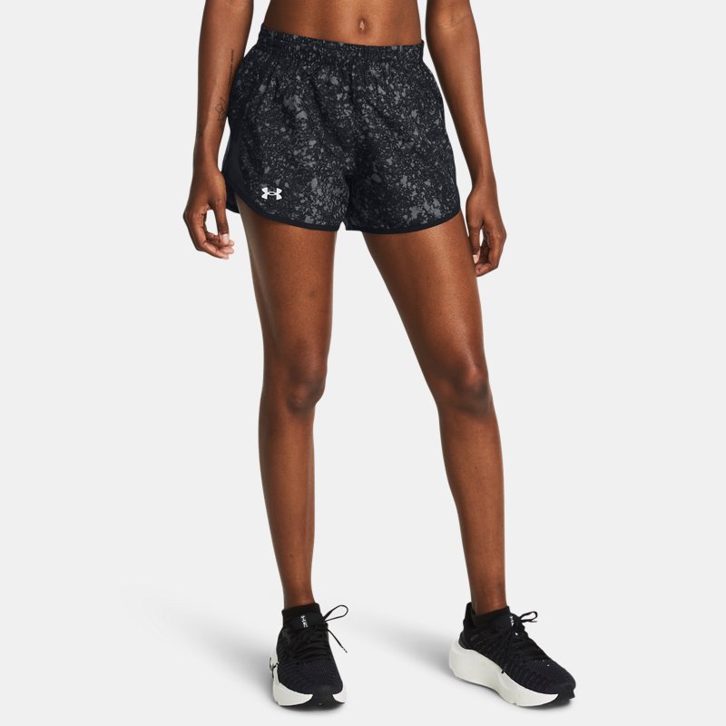 Shorts Under Armour Fly-By Shorts mit Aufdruck für Damen (8 cm) Schwarz Svart | 1382439-001