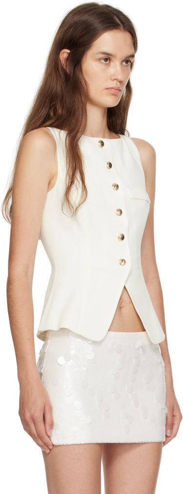 Väst GUIZIO Guizio Troyes Sleeveless Peplum Top Vit | P25107W142, 1