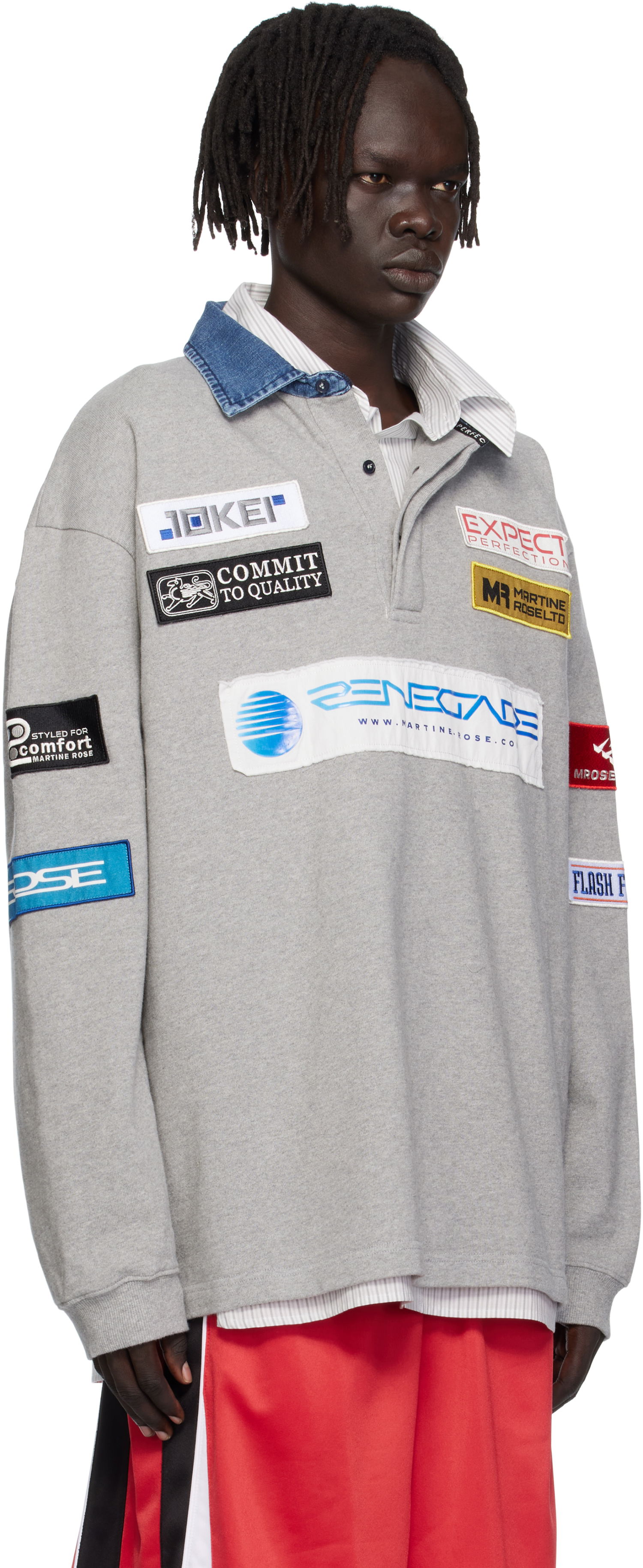 Polotröja Martine Rose Martine Rose Rugby Polo Grå | 672JE07045, 1