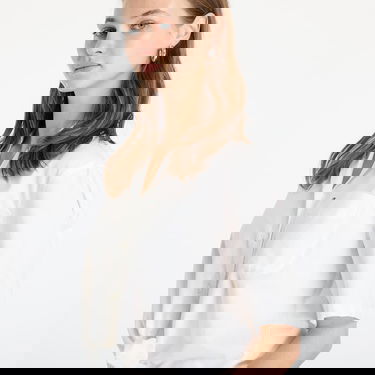 Skjorta Tommy Hilfiger Tommy Jeans Women's Cropped Linen Short Sleeve Shirt Vit | DW0DW20286 YBL, 1