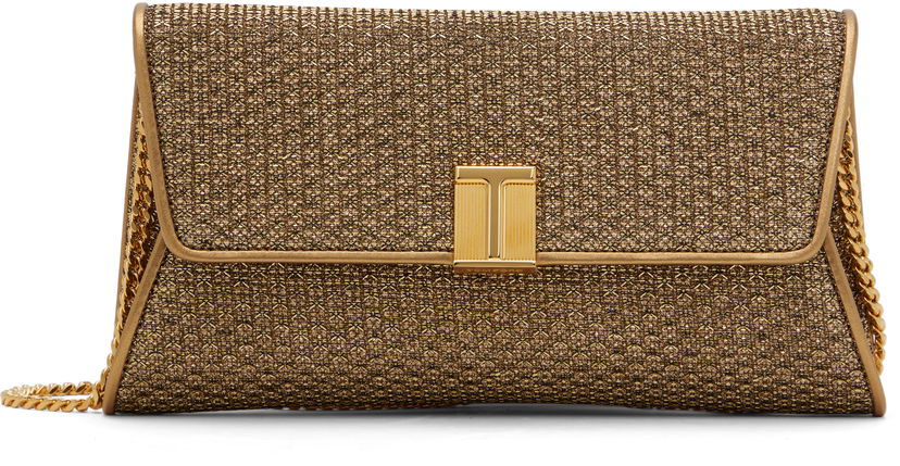 Handväska Tom Ford Tom Ford Nobile Textured Fabric Clutch Metallisk | L1736-TSY048X