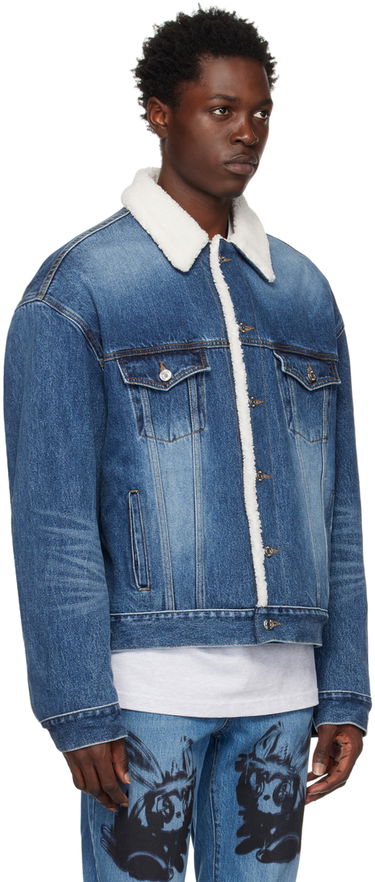 Jacka We11done Oversized Faux-Shearling Denim Jacket Blå | WD-DJ3-22-378-U-BL, 1