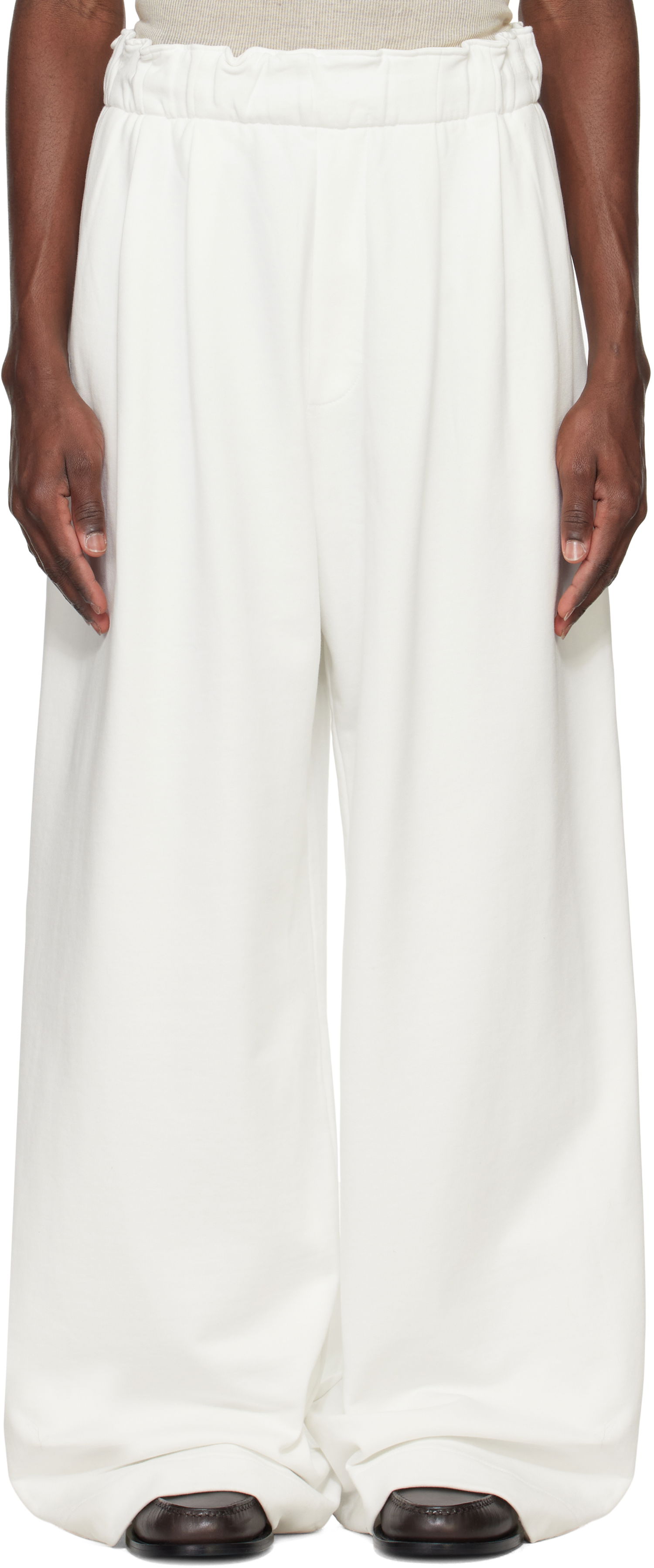 Träningsbyxor Dries Van Noten Dries Van Noten Pleated Sweatpants Vit | 251-021159-1610, 0
