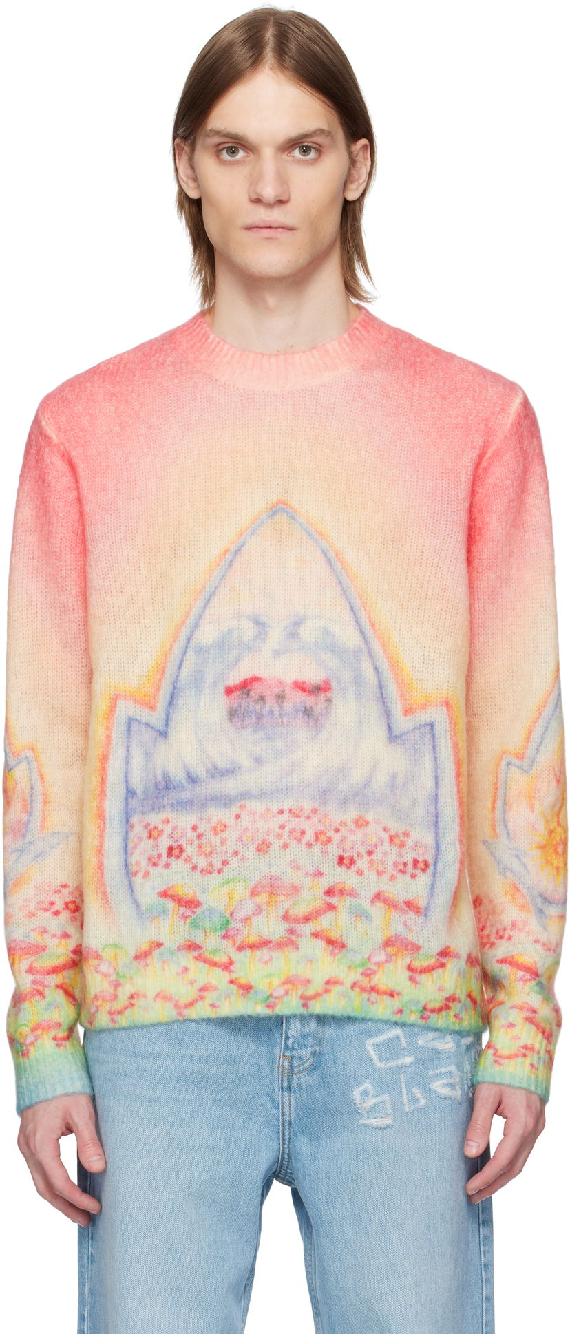 Sweater Casablanca Casablanca Psychedelic Nirvana Knit Sweater Rosa | MS25-KW-922-01