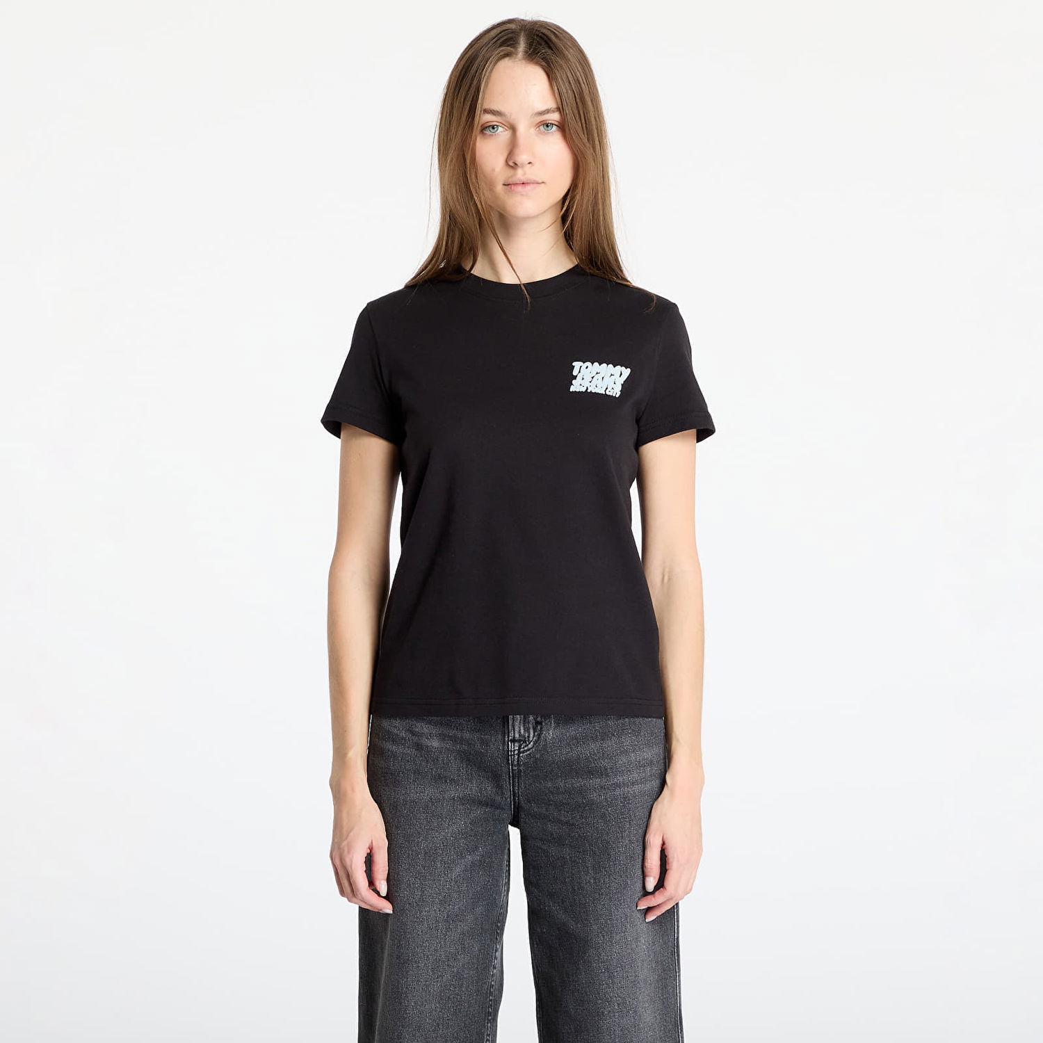 T-shirt Tommy Hilfiger Tommy Jeans Regular Bubble T-Shirt Svart | DW0DW21338 BDS, 0