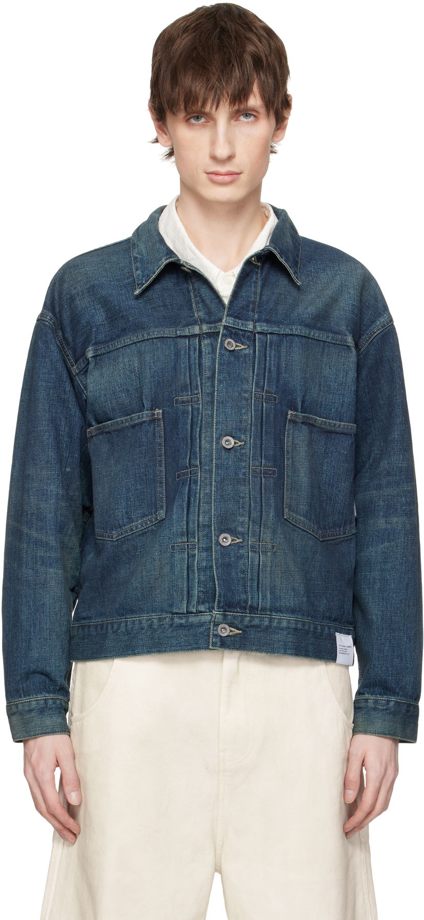 Jacka Neighborhood Neighborhood Washed Type-2 Denim Jacket Blå | 251XBNH-JKM02