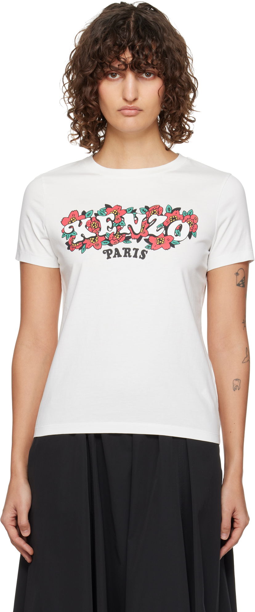 T-shirt KENZO VERDY Edition Cotton Graphic T-Shirt Vit | FF52TS1494SO