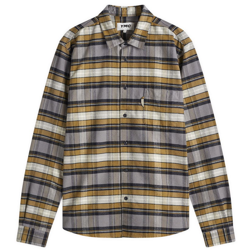 Skjorta YMC Curtis Check Shirt Gul | P2XMB-90