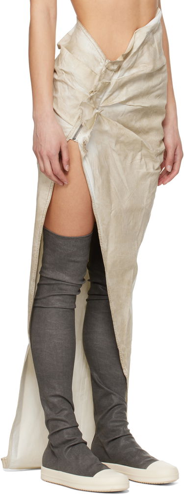 Kjol Rick Owens Rick Owens DRKSHDW Hollywood Soft Edfu Denim Maxi Skirt Svart | DS01E3348 SCF, 4