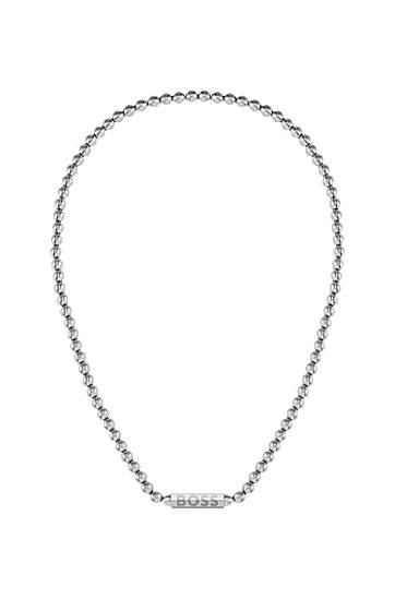 Halsband BOSS BOSS Beaded Necklace with Octagonal Closure Metallisk | 1580656