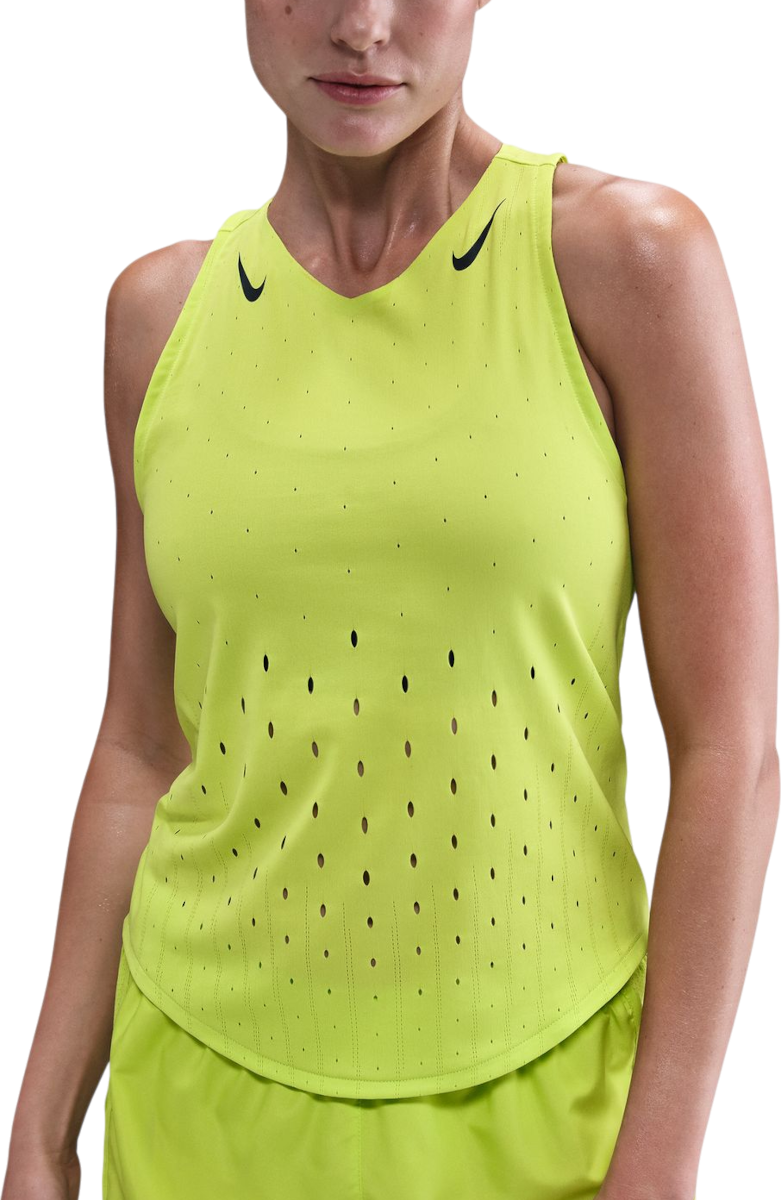Linne Nike AeroSwift Perforated Running Tank Top Gul | fn2504-389, 0