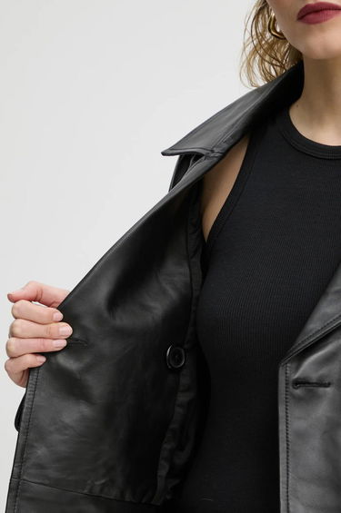 Trenchcoat STAND STUDIO Stand Studio Bloom Cropped Leather Jacket Svart | 66387.7010, 6