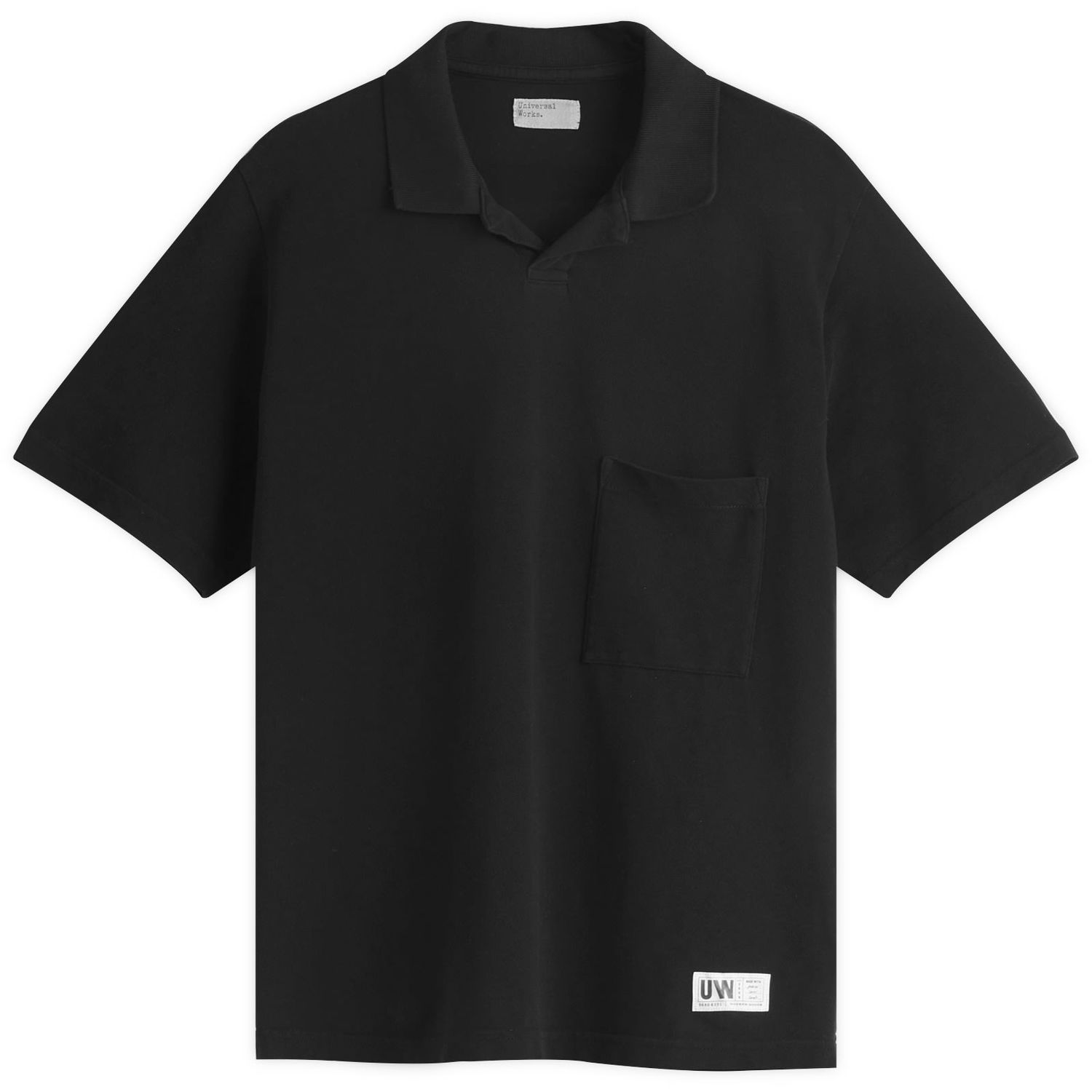 Polotröja Universal Works Pique Vacation Polo, Size Large Svart | 32633-BLK, 1