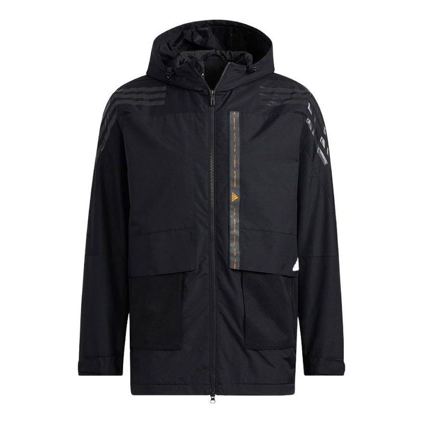 Parkas adidas Originals Hooded Zipper Jacket Svart | HE7401