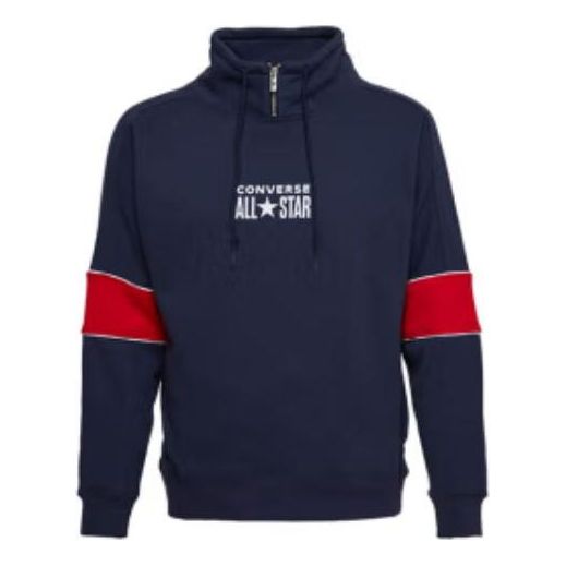 Sweatshirt Converse All Star Funnel Neck Quarter Zip Sweatshirt Blå | 10018299-A01