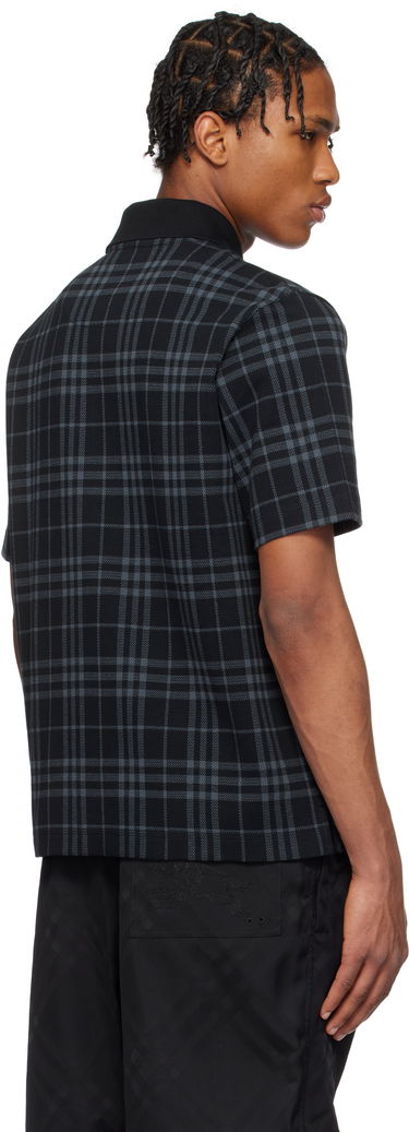 Polotröja Burberry Burberry Stretch Cotton Blend Check Polo Svart | 8101895, 2