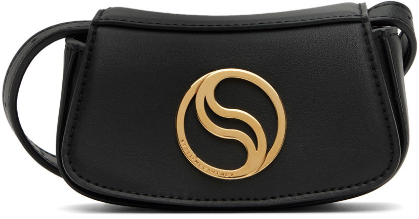 Axelväska Stella McCartney Small S-Wave Shoulder Bag Svart | 7B0026WP0109
