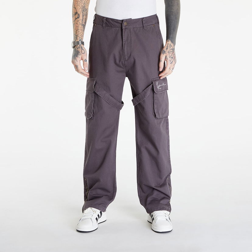 Cargo byxor Karl Kani Small Signature Washed Cargo Pants Gray Grå | KM241-019-2