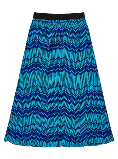 Kjol Wales Bonner Palm Knit Skirt Blå | WS23KN44-KN10-750