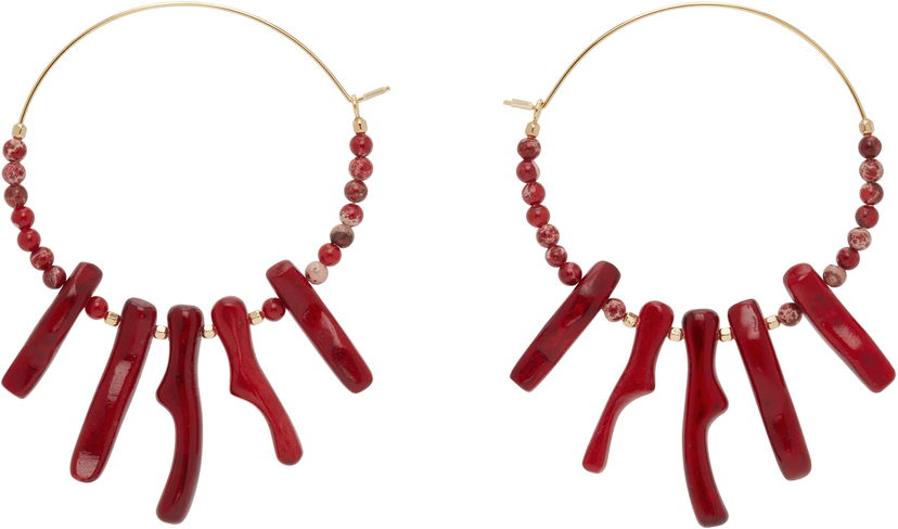 Örhängen ISABEL MARANT Isabel Marant Jolana Beaded Hoop Earrings Röd | BL0212FA-C1B22B