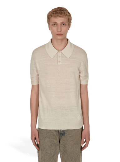 Polotröja Maison Margiela Linen Polo Shirt Beige | S50GL0040S17990 102F