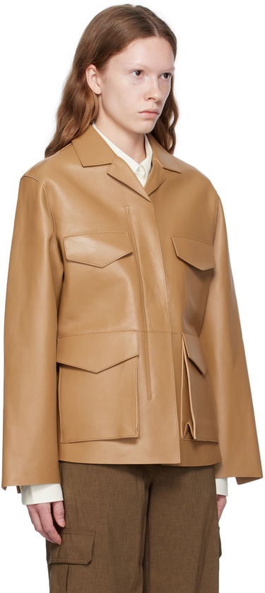 Jacka TOTEME Army Leather Jacket Beige | 233-108-737, 1