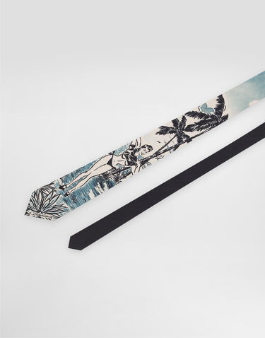 Tillbehör Dolce & Gabbana Dolce & Gabbana Pin-up Print Silk Tie Mörkblå | GT147EG0TJ5HB5RL, 2