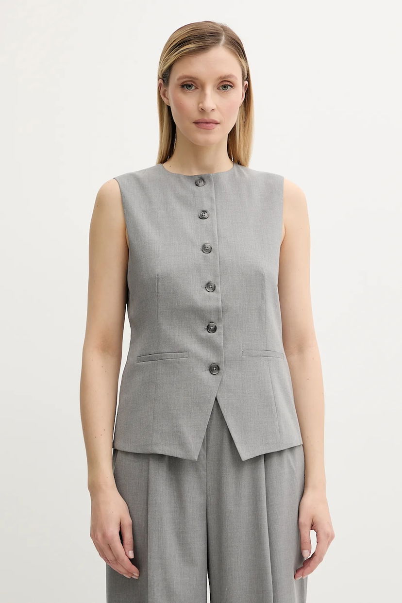 Väst Samsoe Samsoe SARUMA Single-breasted Sleeveless Vest Grå | F25200048