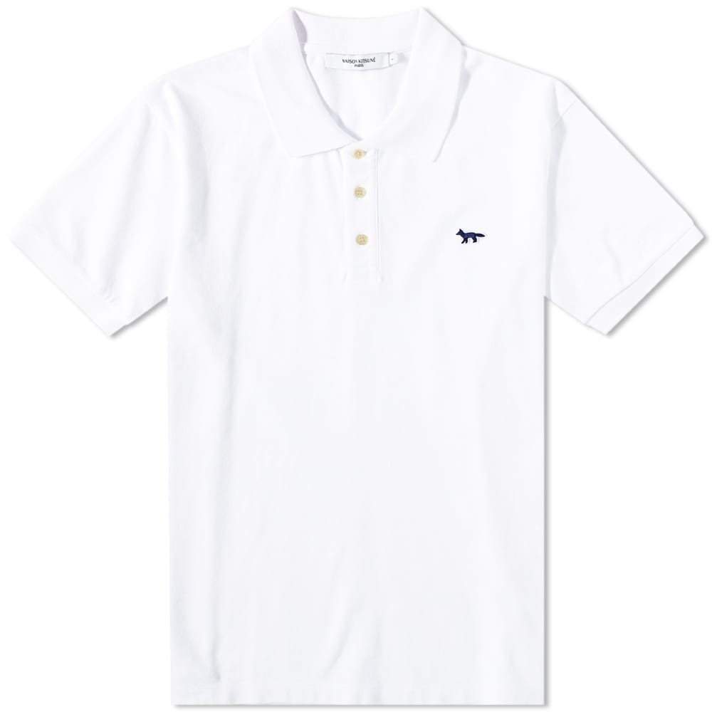 Polotröja MAISON KITSUNÉ Navy Fox Patch Classic Polo Vit | HM00205KJ7009-P100, 0
