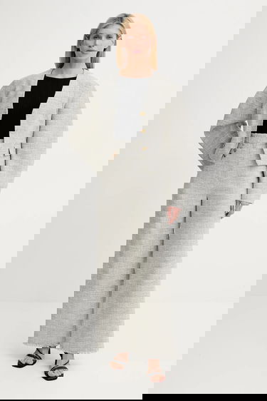 Väst Nanushka Nanushka Kiyo Cropped Tweed Jacket Grå | NW25SSOW30199, 1