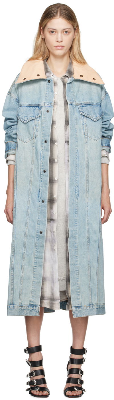 Parkas R13 R13 Kat Long Denim Jacket Blå | R13W5169-D245A