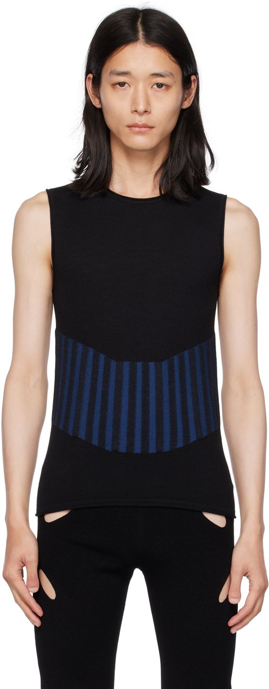 Linne Dion Lee Ribbed Knit Tank Top Svart | C7103F22