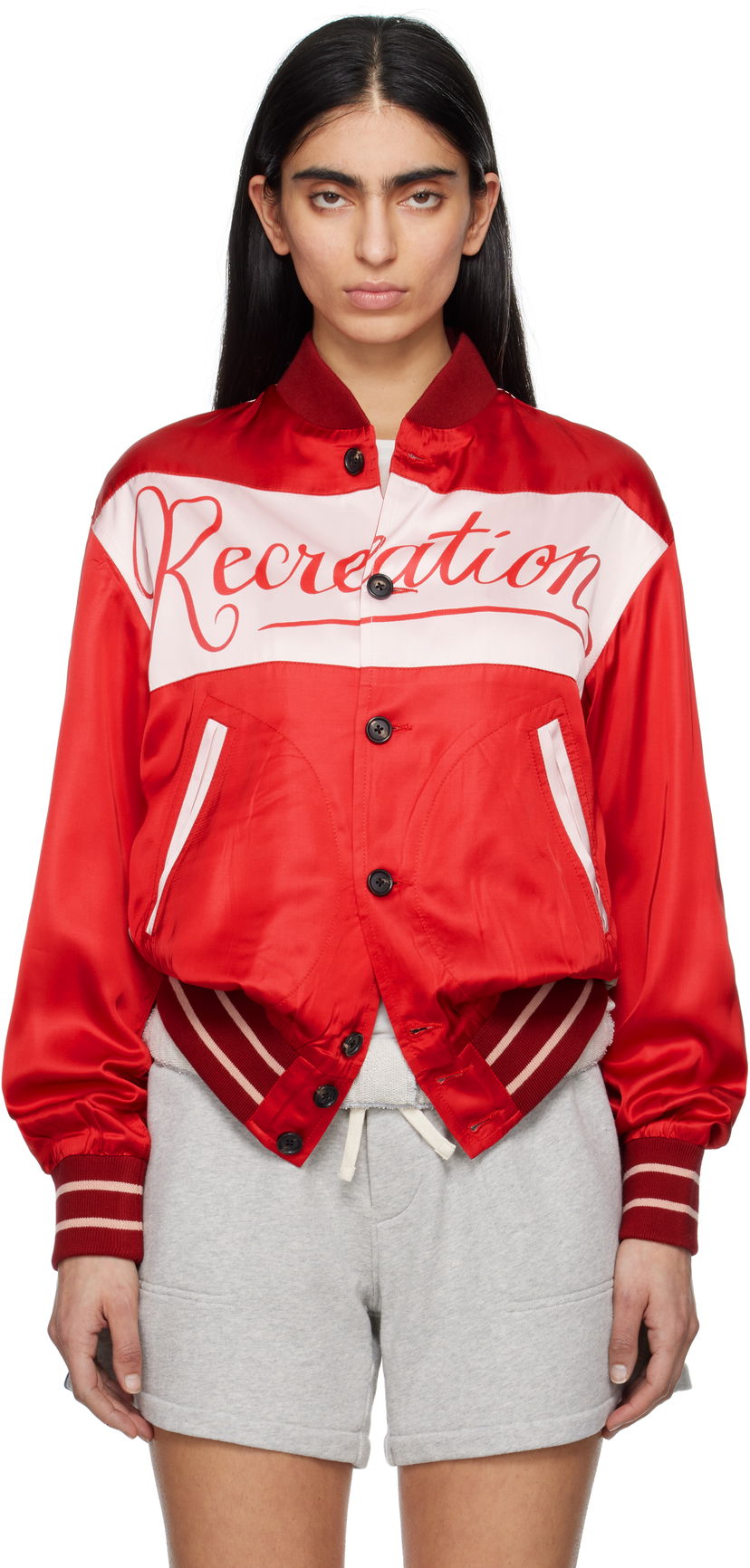 Bomberjacka Bode Bode Postcard Rally Jacket Röd | MRS25JA021