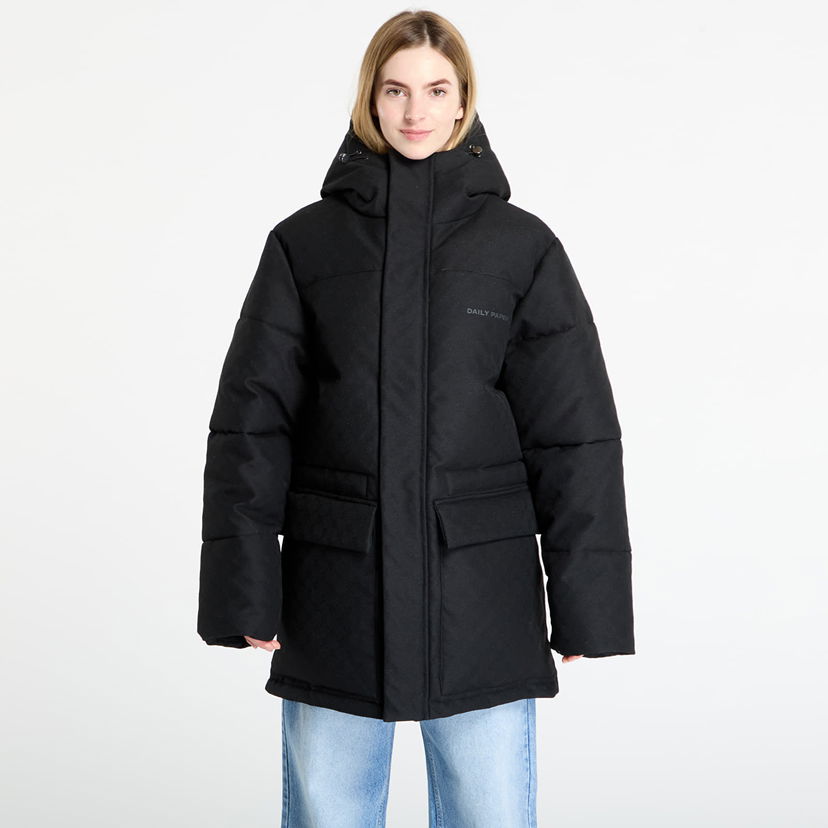 Pufferjacka DAILY PAPER Daily Paper Oba Monogram Puffer Jacket Svart | 2521155