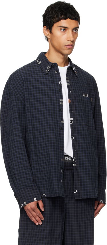 Skjorta Alexander Wang Alexander Wang Boxy Check Shirt Mörkblå | 6WC3251093, 1