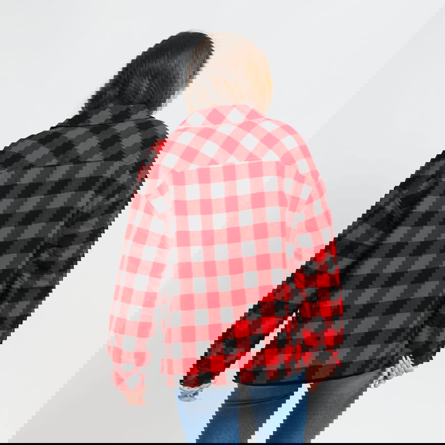 Jacka Urban Classics Flanell Padded Overshirt Röd | TB4007, 1