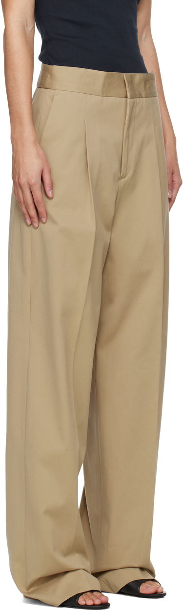 Byxor MSGM MSGM Faille Pleated Trousers Beige | 3841MDP20 257138, 1