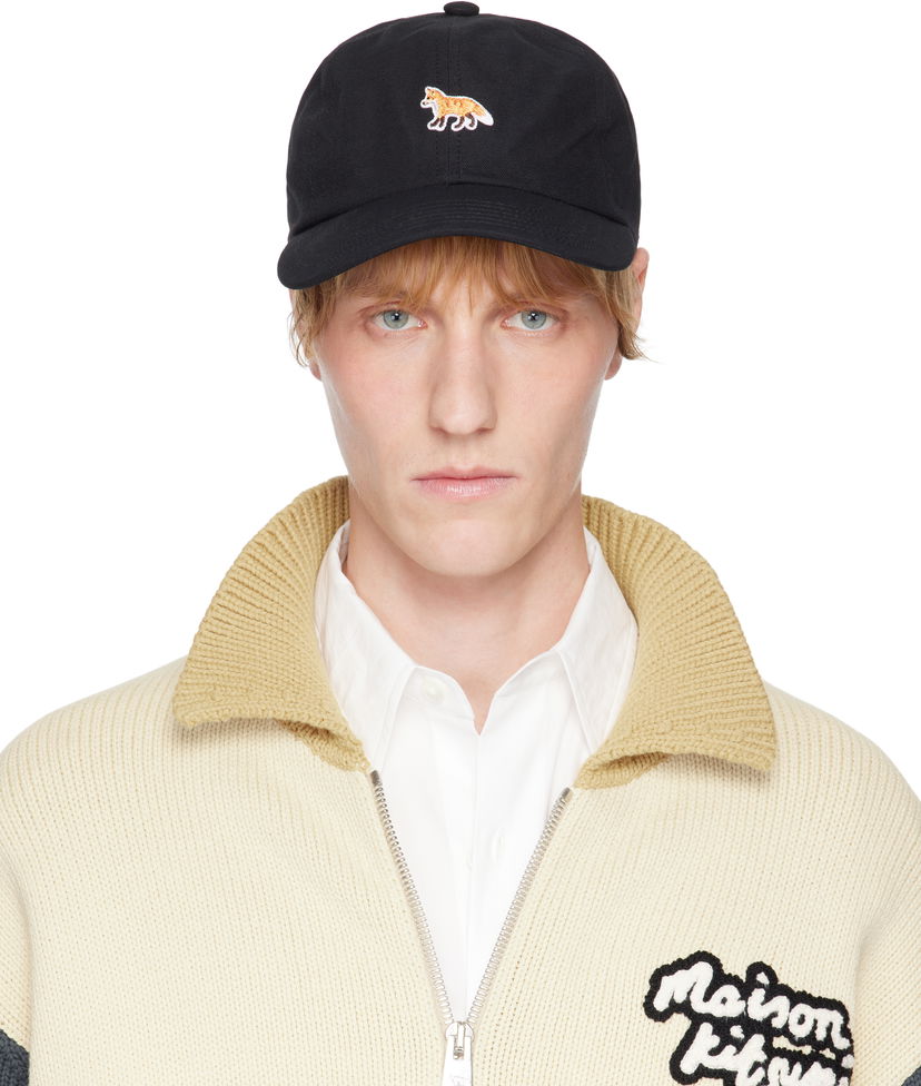 Keps MAISON KITSUNÉ Maison Kitsuné Baby Fox Baseball Cap Svart | OW06109WB0026