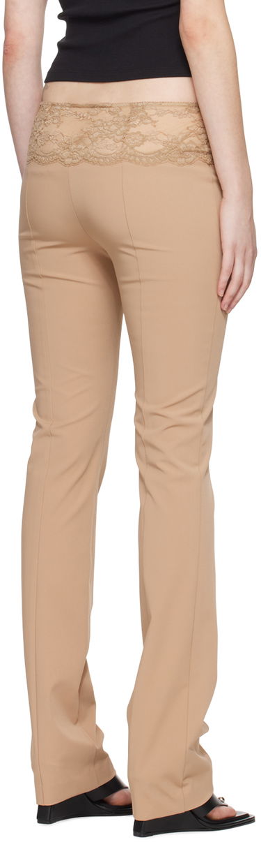 Byxor Blumarine Slim Fit Lace Waist Trousers Beige | P422P115A, 2
